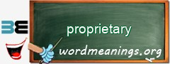 WordMeaning blackboard for proprietary